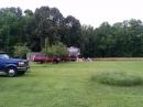 Our layout for this year's Filed Day, off-center fed dipole on the left of the RV, vertical on the right. 